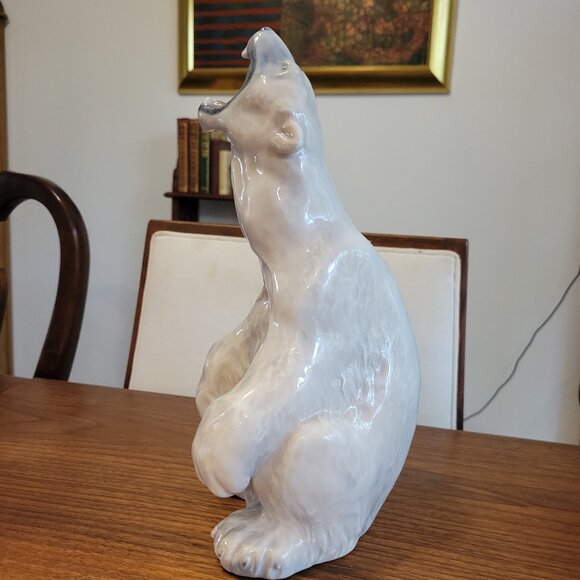 Huge Royal Copenhagen Porcelain Polar Bear-male Roaring Number #502